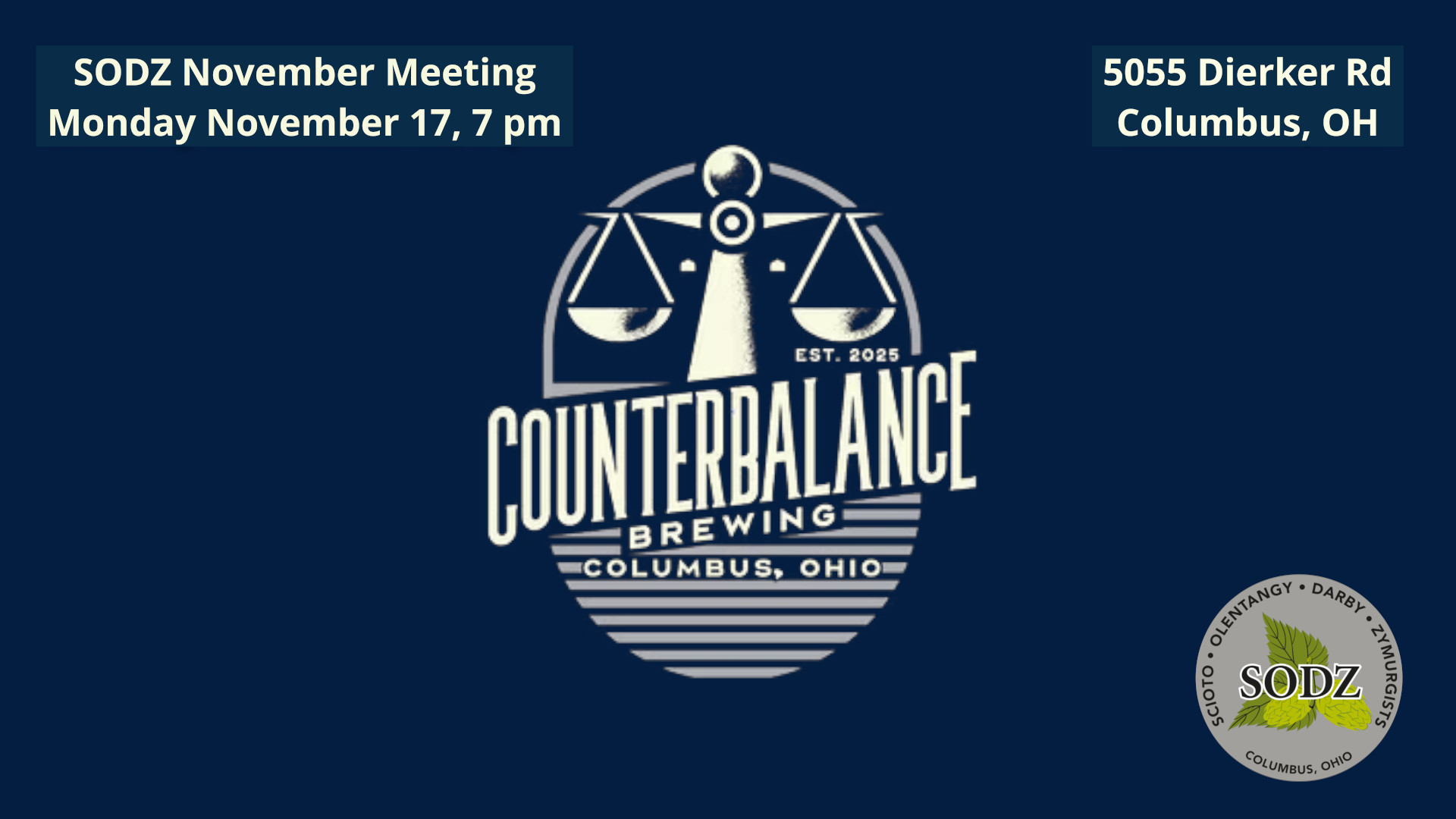SODZ Nov 2025 Mtg Announcement - Counter Balance Brewing