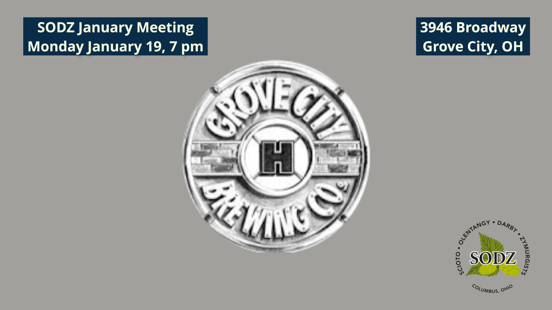 SODZ January 2026 Meeting - Grove City Brewing Co